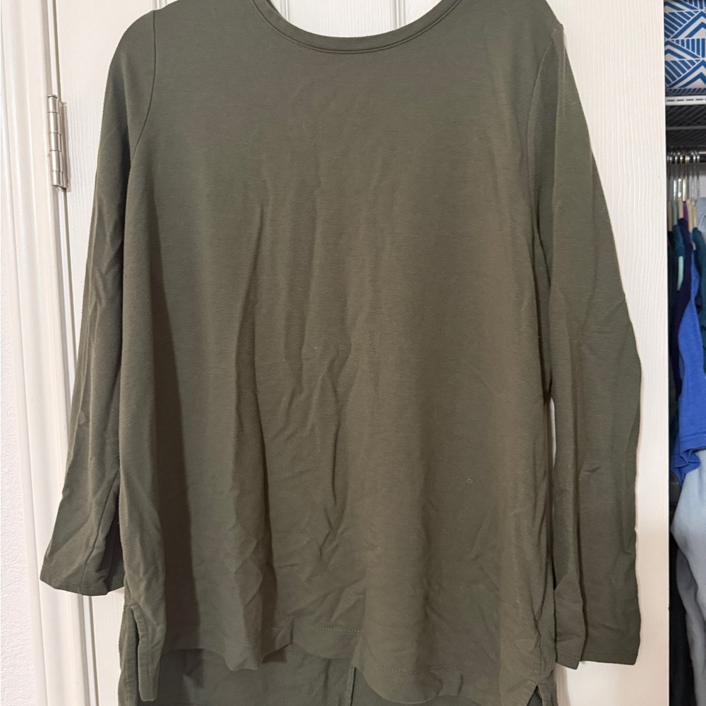 Olive Green Women's Long Sleeve Top